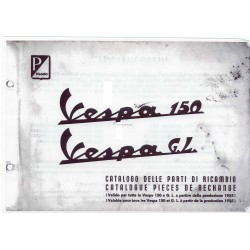 Catalogo de piezas de repuesto Scooter Vespa 150 mod. 1955 - 1963, Francés, Italiano