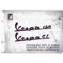 Catalogo delle parti di ricambio Scooter Vespa 150 mod. 1955 - 1963, Francese, Italiano