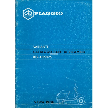 Catalogue de pièces détachées Scooter Vespa PK 50 XL Rush mod. V5X4T, 1988