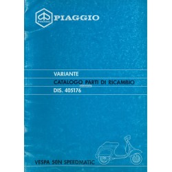 Catalogo de piezas de repuesto Scooter Vespa 50 N Speedmatic, Vespa PK 50 N Plurimatic mod. V5P1T, 1988