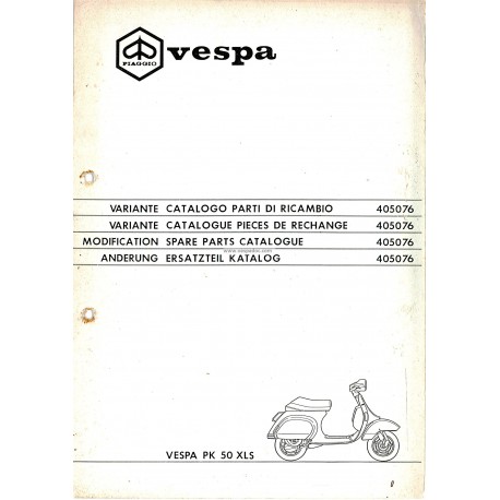 Catalogo de piezas de repuesto Scooter Vespa PK 50 XLS Plurimatic mod. VAS1T, 1987