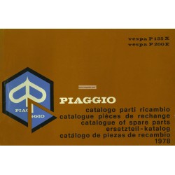 Catalogo delle parti di ricambio Scooter Vespa PX 125 VNX1T, Vespa PX 200 E VSX1T, 1978