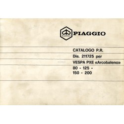 Catalogo delle parti di ricambio Scooter Vespa PXE 125, Vespa PXE 80, Vespa PXE 150, Vespa PXE 200, Vespa PXE Arcobaleno, 1983