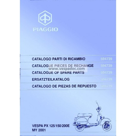 Catalogo delle parti di ricambio Scooter Vespa PX 125 E, Vespa PX 150 E, Vespa PX 200 E, Vespa PX Freno a Disco, 2001