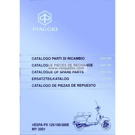 Catalogue of Spare Parts Scooter Vespa PX 125 E, Vespa PX 150 E, Vespa PX 200 E, Vespa PX Disc Brake, 2001