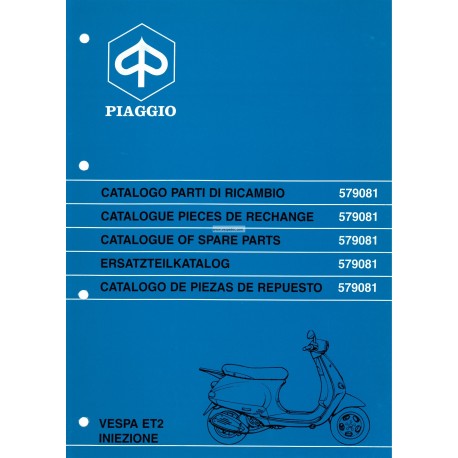 Catalogue of Spare Parts Scooter Vespa ET2, 50 cc