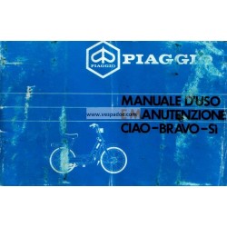 Notice d'emploi Piaggio Ciao, Piaggio Bravo, Piaggio Si, 1986, Italien