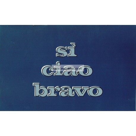 Normas de Uso e Entretenimiento Piaggio Ciao, Piaggio Bravo, Piaggio SI, 1987