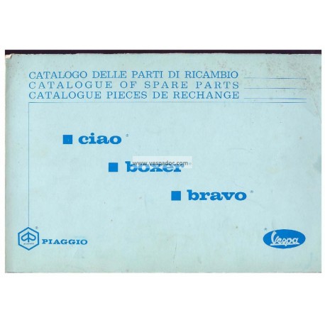 Catalogo delle parti di ricambio Piaggio Ciao, Piaggio Boxer, Piaggio Bravo, 1972
