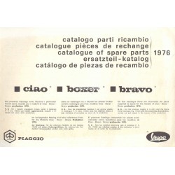 Catalogue de pièces détachées Piaggio Ciao, Piaggio Boxer, Piaggio Bravo, 1976