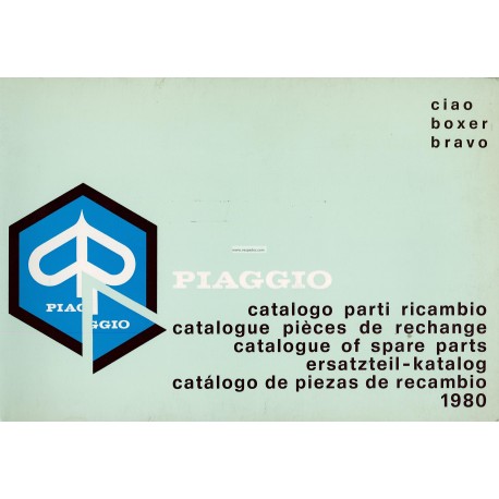 Catalogo delle parti di ricambio Piaggio Ciao, Piaggio Boxer, Piaggio Bravo, 1980