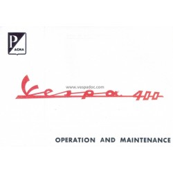 Manuale de Uso e Manutenzione Vespa 400, Inglese