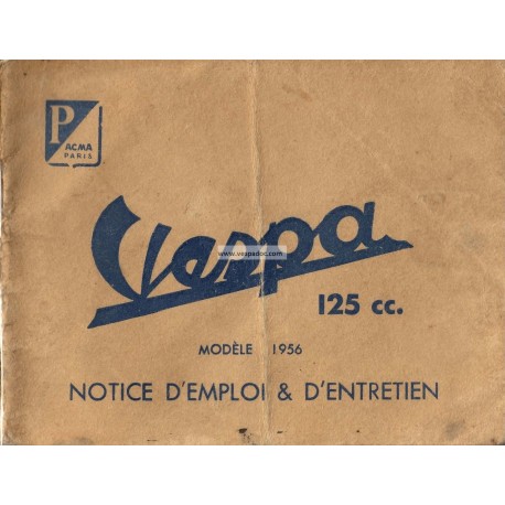 Notice d'emploi et d'entretien Scooter Acma 125 mod. 1956