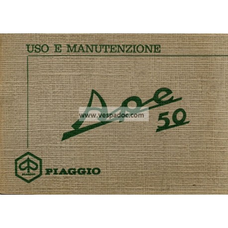 Bedienungsanleitung Piaggio Ape 50 mod. TL1T, Italienisch