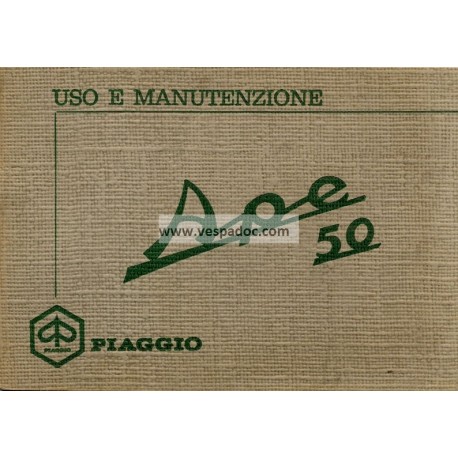 Manuale de Uso e Manutenzione Piaggio Ape 50 mod. TL1T