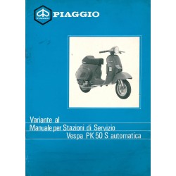 Manuel Technique Scooter Vespa PK 50 S Automatica mod. VA51T, Italien