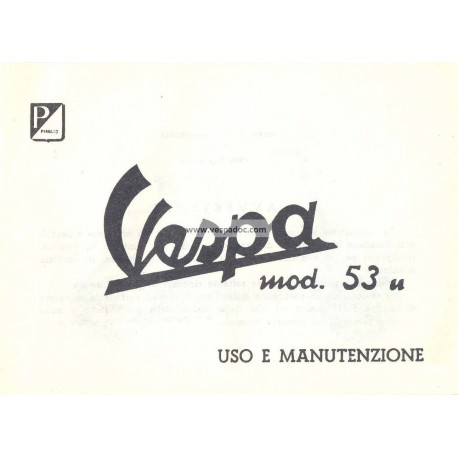 Manuale de Uso e Manutenzione Vespa 125 U, VU1T, Italiano