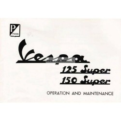 Manuale de Uso e Manutenzione Vespa 125 Super mod. VNC1T, Vespa 150 Super mod. VBC1T, Inglese