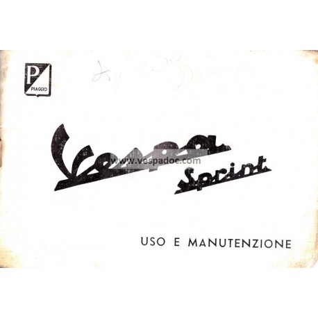 Operation and Maintenance Vespa 150 Sprint mod. VLB1T, Italian