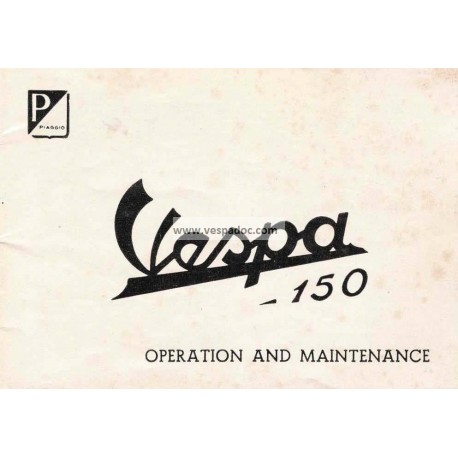 Operation and Maintenance Vespa 150 mod. VL3T 1956, English