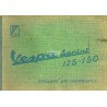 Notice d'emploi et d'entretien Vespa 125 Sprint mod. VNL2T, Vespa 150 Sprint mod. VLB1T, Anglais