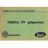 Bedienungsanleitung Vespa 125 Primavera mod. VMA2T, Englisch