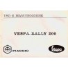 Notice d'emploi et d'entretien Vespa 200 Rally mod. VSE1T, Italien