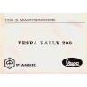 Operation and Maintenance Vespa 200 Rally mod. VSE1T, Italian