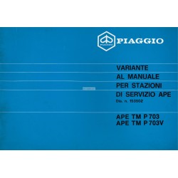 Werkstatthandbuch Piaggio Ape TM P703, Piaggio Ape TM P703V, mod. ATM2T, 1984, Italienisch