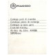 Catalogue de pièces détachées Piaggio Super Bravo, mod. EEV3T, 1985