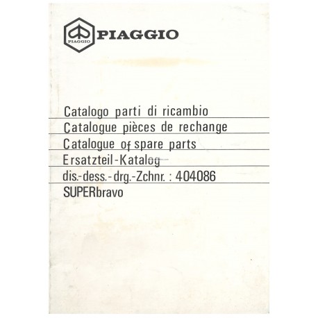 Catalogo de piezas de repuesto Piaggio Super Bravo, mod. EEV3T, 1985