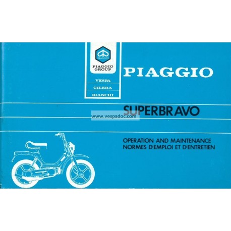 Operation and Maintenance Piaggio SuperBravo, mod. EEV3T