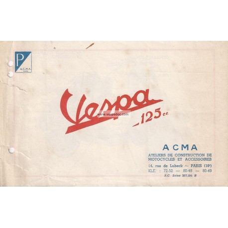 Publicité pour Scooter Acma 1950 à Tringles