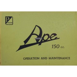 Manuale de Uso e Manutenzione Piaggio Ape B 150, Inglese