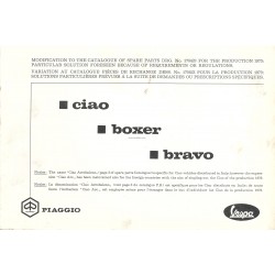 Catalogo de piezas de repuesto Piaggio Ciao, Piaggio Boxer, Piaggio Bravo, 1973