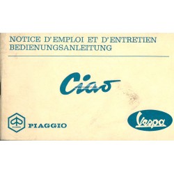 Manuale de Uso e Manutenzione Piaggio Ciao, 1967