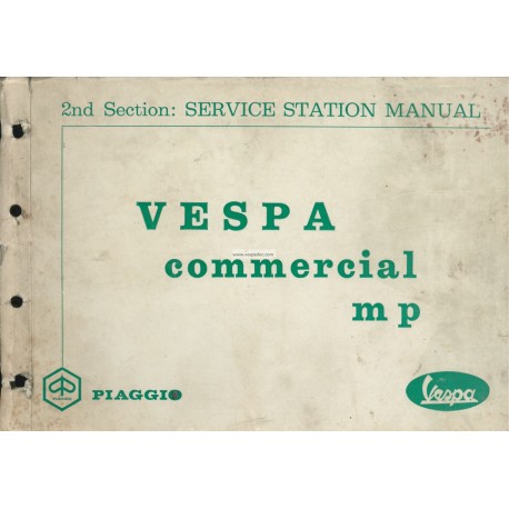 Manual Técnico Piaggio Ape MP, Ape 550 MPA1T, Ape 500 MPR1T, Ape 600 MPM1T, Ape 600 MPV1T, Vespacar P2 AF1T, Inglés