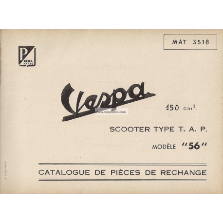Catalogue of Spare Parts Scooter Vespa TAP