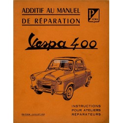 Additif au Manuel Technique pour Vespa 400 mod. 1958 et 1959