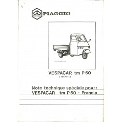 Catalogo de piezas de repuesto Piaggio Ape TM P50 Mod. TL5T, Additif modèle Français