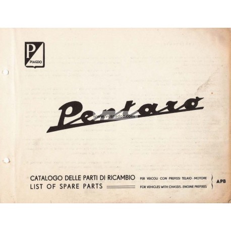 Catalogue de pieces Piaggio Ape Pentaro mod. APB