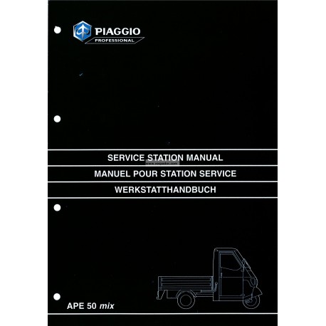 Manuale per Stazioni di Servizio Piaggio Ape 50 MIX, mod. ZAPC 80000