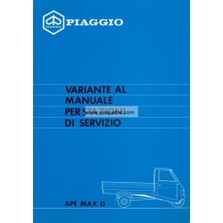 Manuel Technique Piaggio Ape Max Diesel, mod. AFD3T, Italien