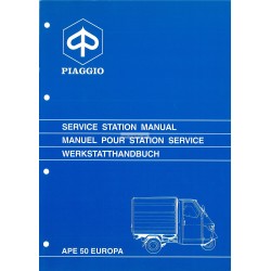 Manuale per Stazioni di Servizio Piaggio Ape 50 Europa, mod. TL5T