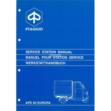 Manuale per Stazioni di Servizio Piaggio Ape 50 Europa, mod. TL5T