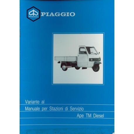 Manuale per Stazioni di Servizio Piaggio Ape TM Diesel mod. ATD1T, Italiano