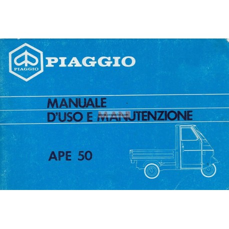 Normas de Uso e Entretenimiento Piaggio Ape 50 mod. TL6T, Italiano