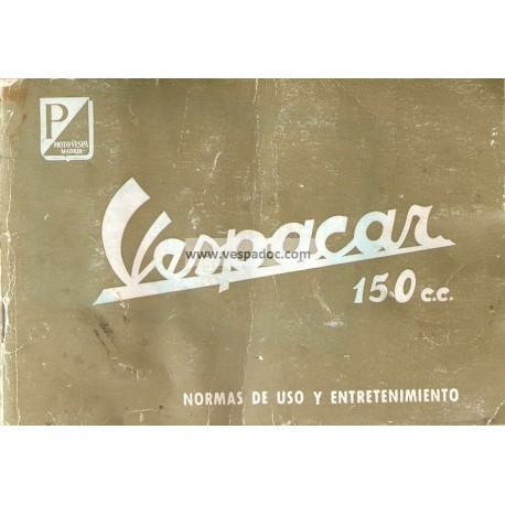 Notice Piaggio Ape Vespacar 150 cc Espagne, Espagnol