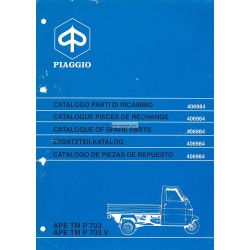 Catalogo de piezas de repuesto Piaggio Ape TM P703, Ape TM P703V, ATM2T, 1997