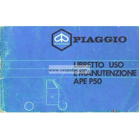 Normas de Uso e Entretenimiento Piaggio Ape 50 mod. TL3T, Italiano